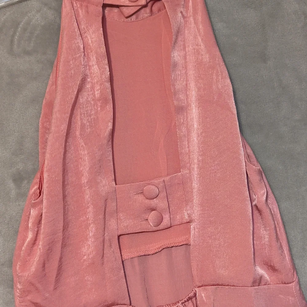 ZARA Silk Effect High Neck Cut Out Midi Dress Size‎ XS - Picture 3 of 7